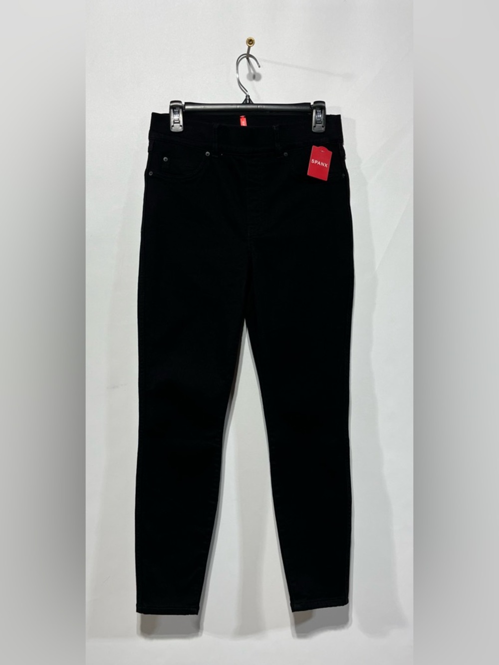 SPANX High-Rise Black Pull On Skinny Jeans Size Medium Inseam 28”‎